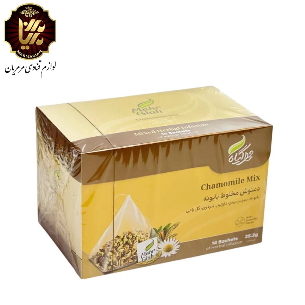 دمنوش گیاهی بابونه برند مهر گیاه بسته 14 عددی