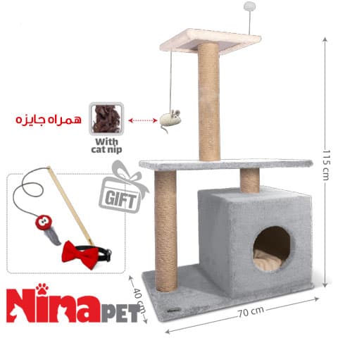 درخت گربه نیناپت مدل وی V + هدیه ویژه + ارسال رایگان — تصویر ۴