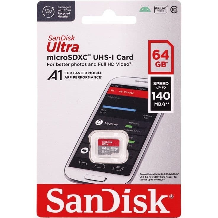 کارت حافظه سرعت 140MBps ظرفیت 64 گیگابایت Sandisk