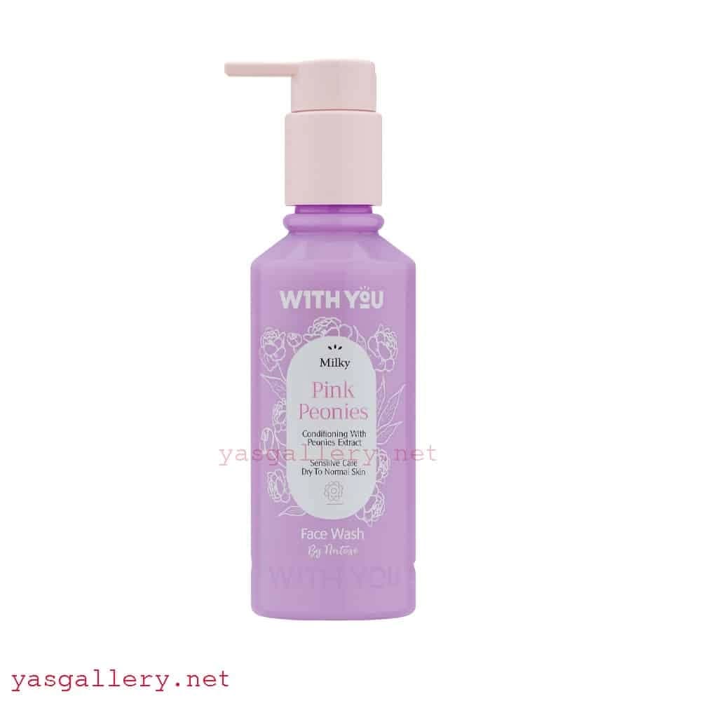 مایع شستشوی صورت کرمی ویت یو حاوی عصاره گل پیونی With You Milky Face Wash 200 ml