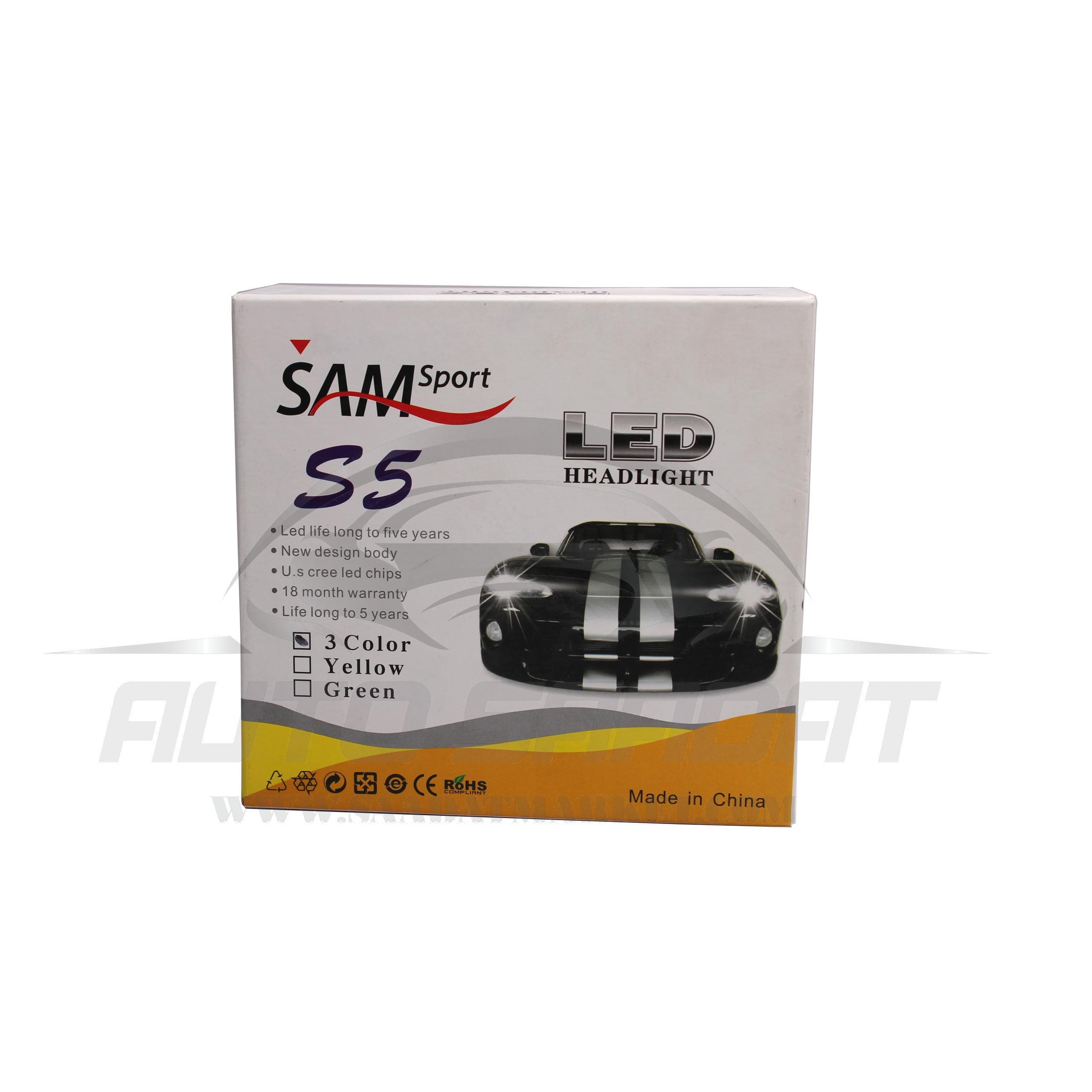 هدلایت تک رنگ SAM پایه H7 — تصویر ۴