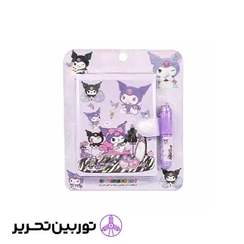 دفتر یادداشت فانتزی خودکاردار طرح کرومی رنگ بنفش