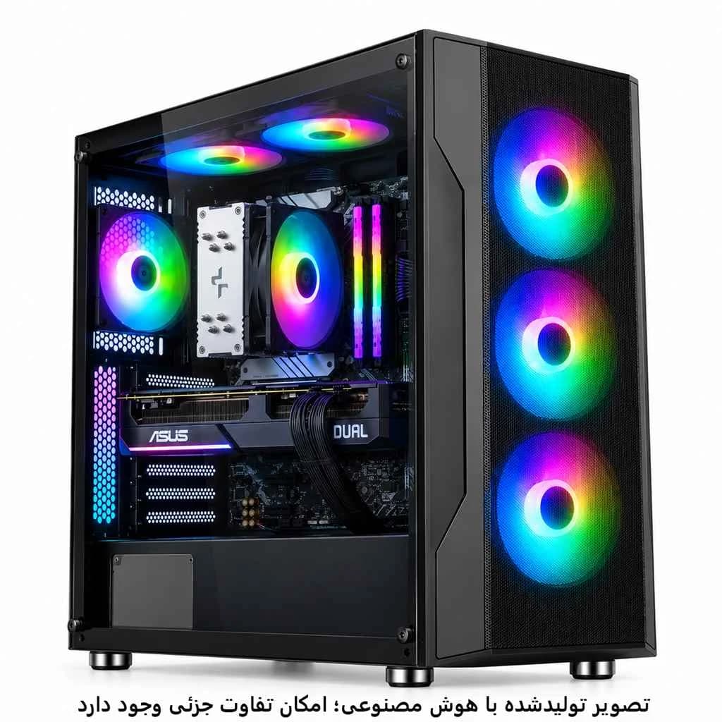 کیس گیمینگ اقتصادی 14400f- b760mk- 32GB DDR4- SSD 1TB- rtx5060 8GB کد 1-G032