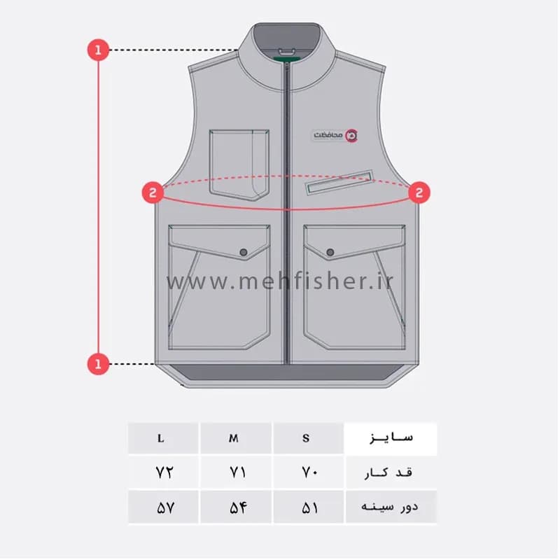 جلیقه ماهیگیری و کمپینگ سایز S کد MHJ501 — تصویر ۲