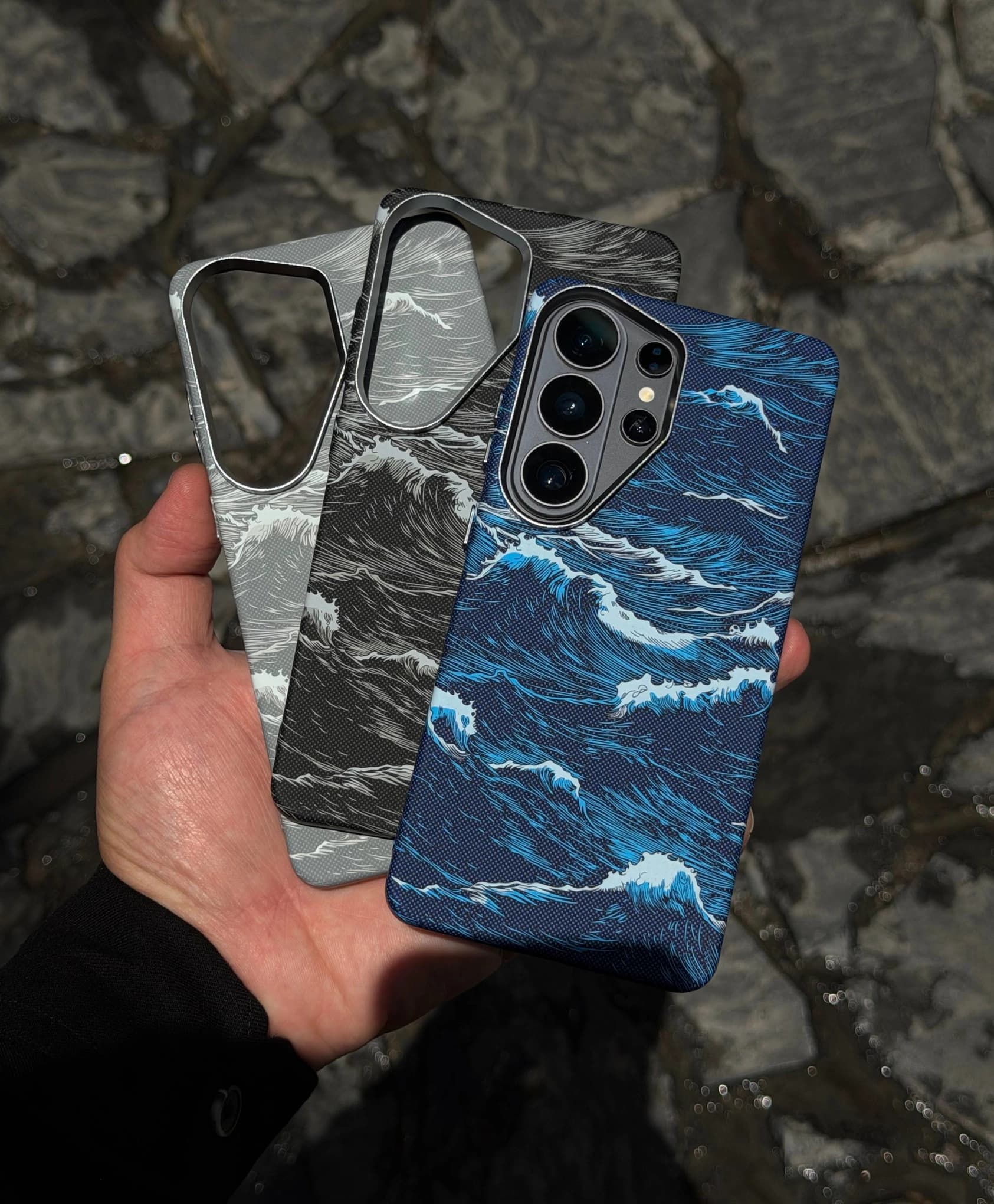 قاب گوشی کربن بافت افسانه ی دریا (Carbon Texture Sea Legend)