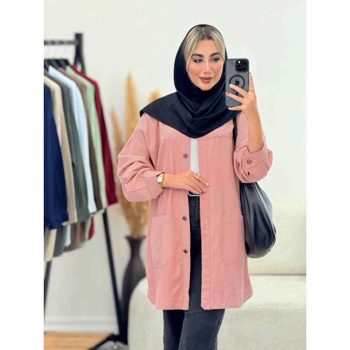 مانتو لینن دو جیب پایین — تصویر ۵
