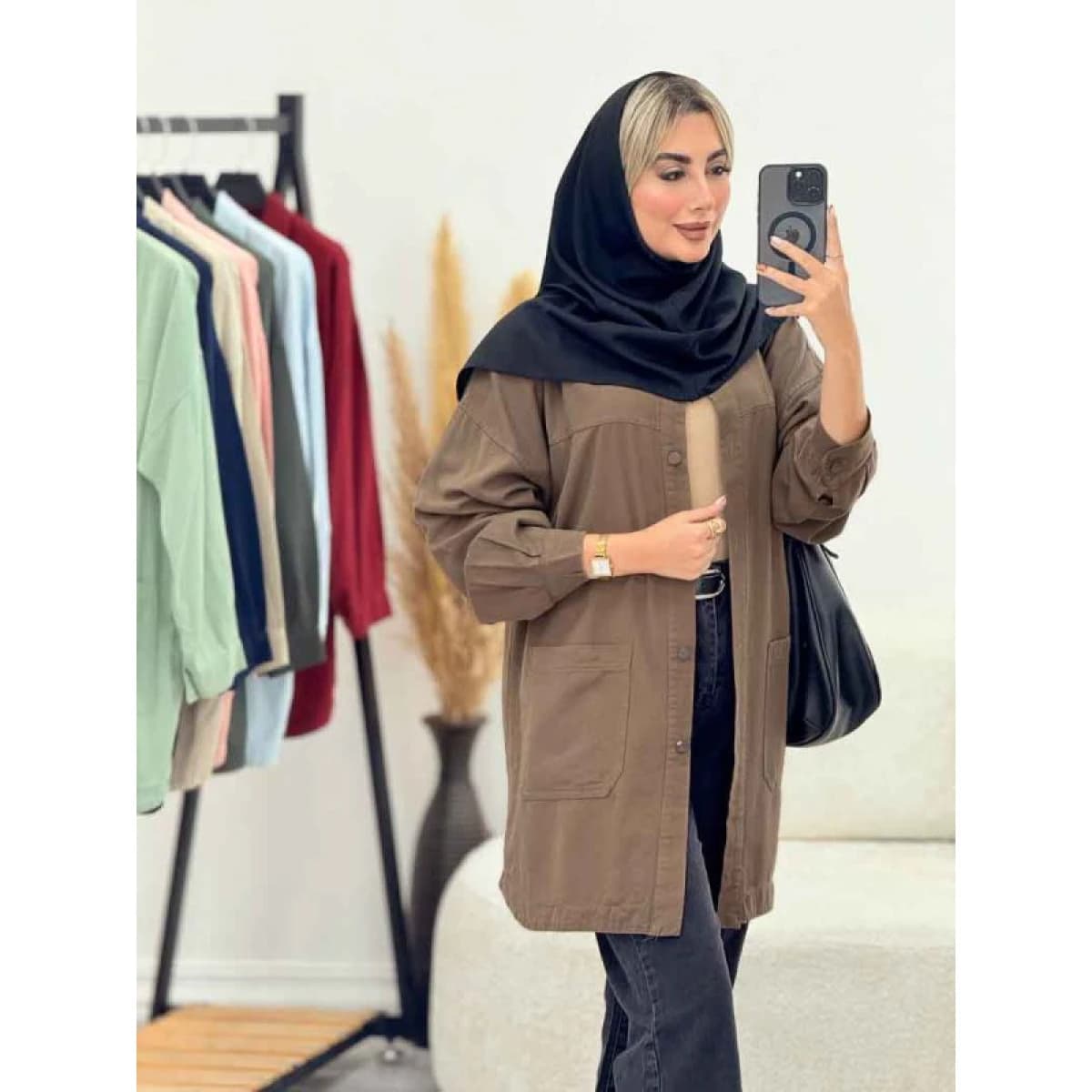 مانتو لینن دو جیب پایین — تصویر ۴