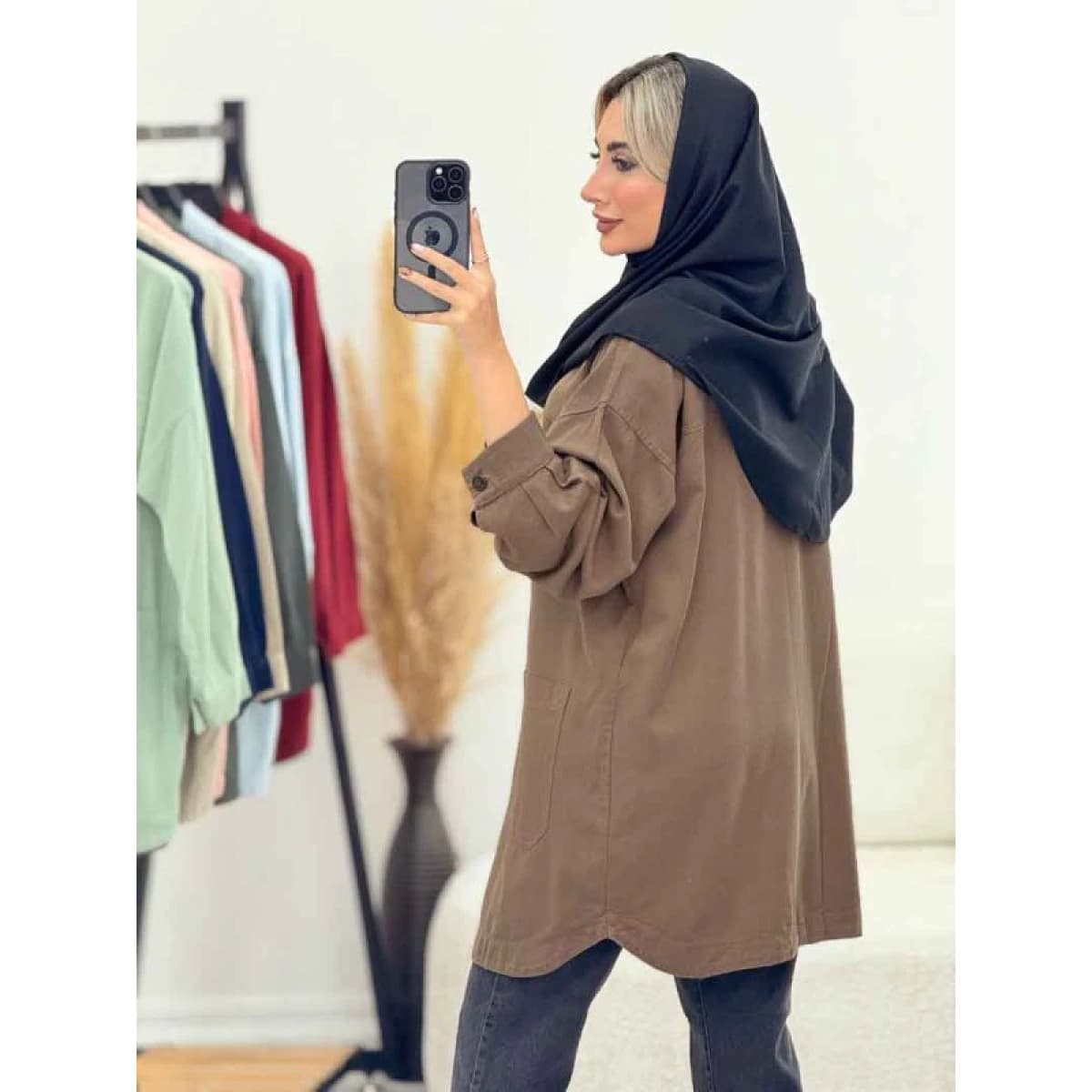مانتو لینن دو جیب پایین — تصویر ۷