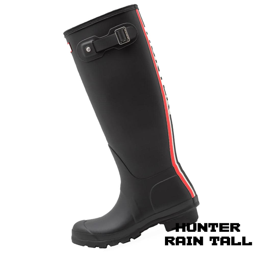 بوت هانتر زنانه ساق بلند مارک دار مشکی Hunter Original Rain Women’s Boots Tri Color Black