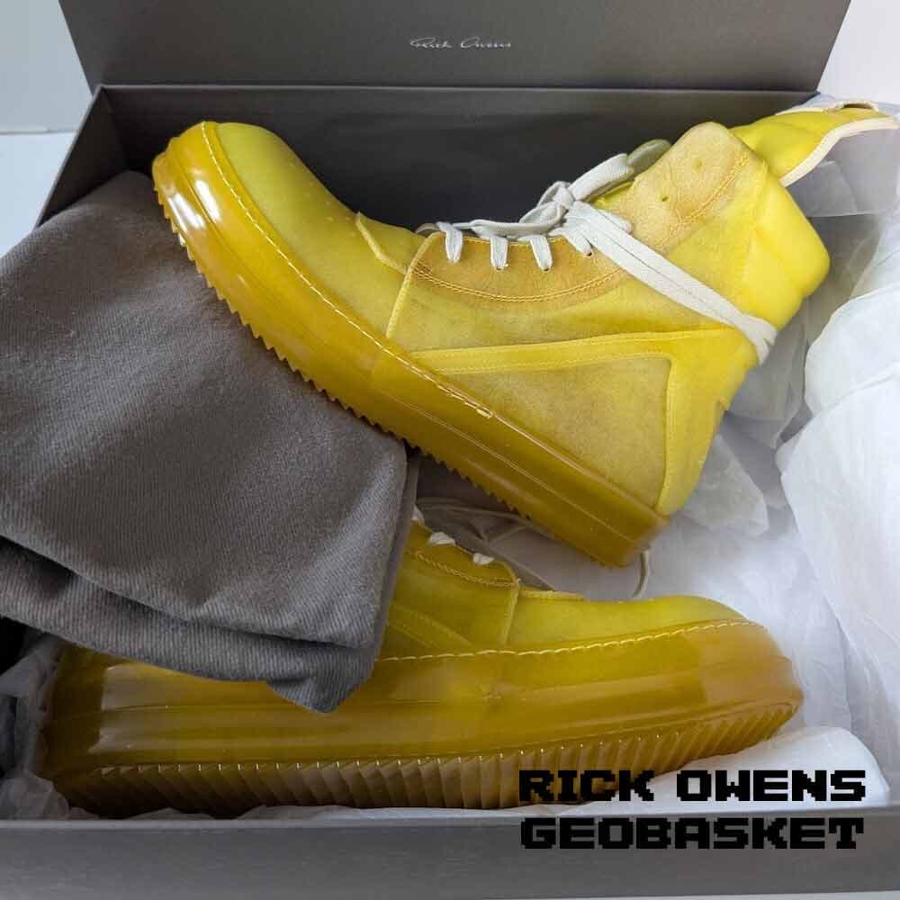 کفش ریک اونز جئو بسکت ساقدار ژله ای زرد Rick Owens Geobasket Transparent Yellow — تصویر ۸