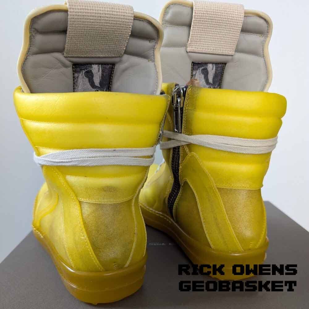 کفش ریک اونز جئو بسکت ساقدار ژله ای زرد Rick Owens Geobasket Transparent Yellow — تصویر ۶