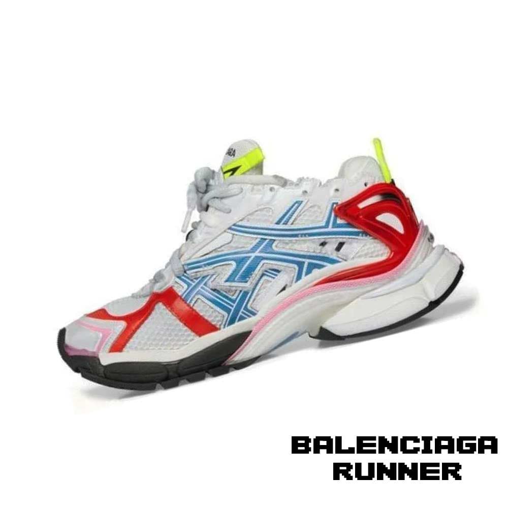 کفش کتونی بالنسیاگا رانر سفید آبی قرمز Balenciaga Runner white Blue Red