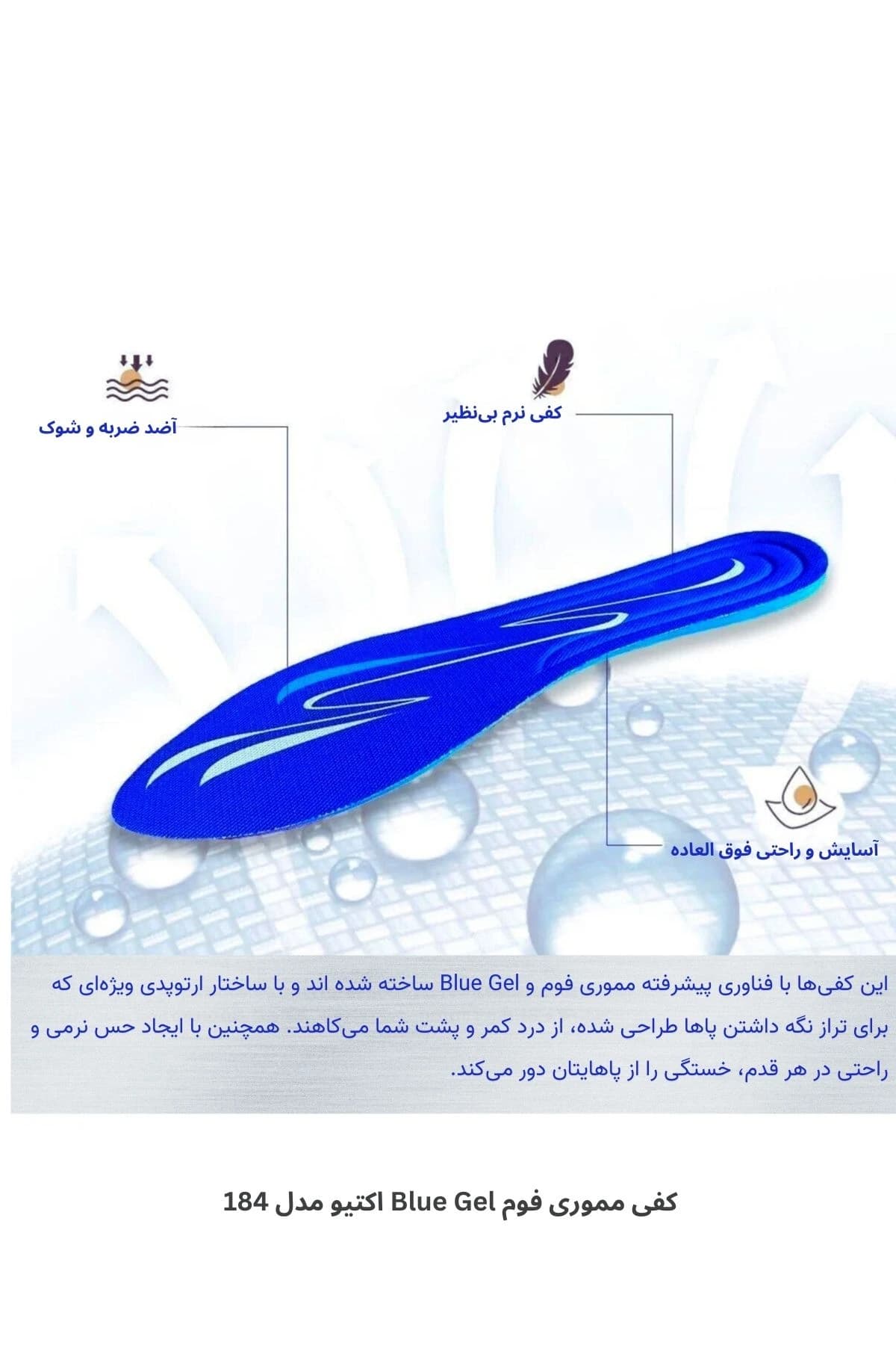 کفی مموری فوم Blue Gel اکتیو مدل 184 — تصویر ۶