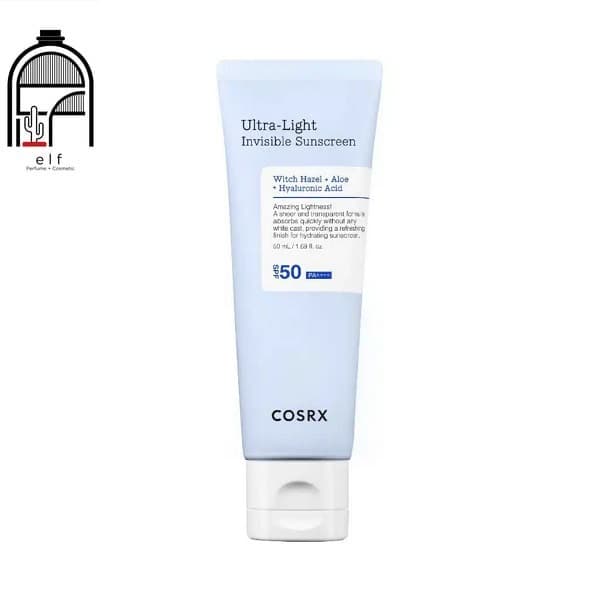 ضدآفتاب آبرسان اولترا لایت بی رنگ هیالورونیک اسید SPF50 کوزارکس (محصول کره جنوبی) تاریخ جدید COSRX Ultra Light invisible Sunscreen — تصویر ۳
