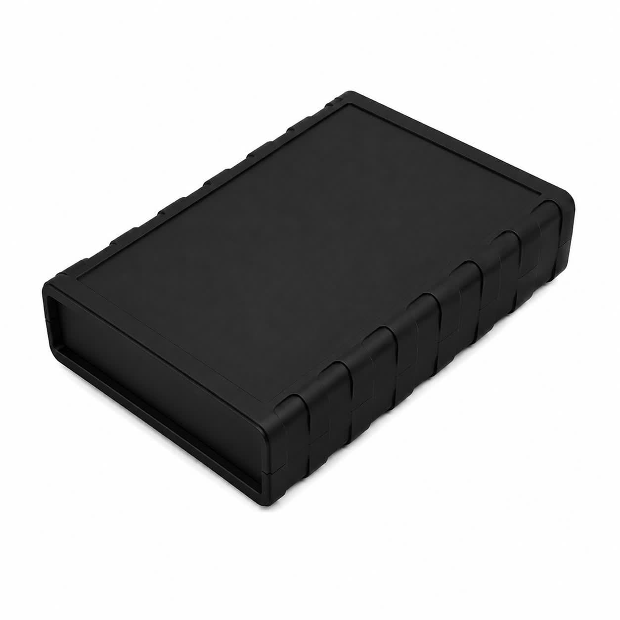 جعبه برد پلاستیکی چهار تکه مشکی مدل BMD سایز 134x90x45 میلیمتر – محفظه پروژه با درب باتری جداگانه