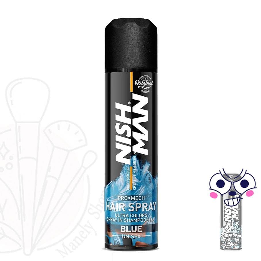 اسپری رنگ مو نیشمن (اصل) آبی اسموکی NISHMAN Color Hair Spray Blue