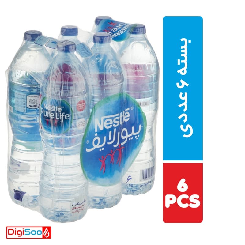 آب آشامیدنی نستله پیورلایف بزرگ خانواده 1.5 لیتری بسته 6 عددی