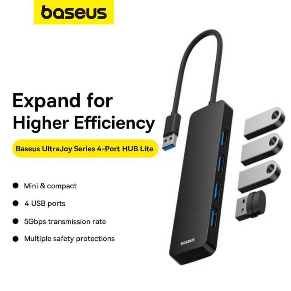 هاب 4 پورت USB 3.0 باسئوس مدل BS-OH080 اتصال با کابل 100 سانتی — تصویر ۵