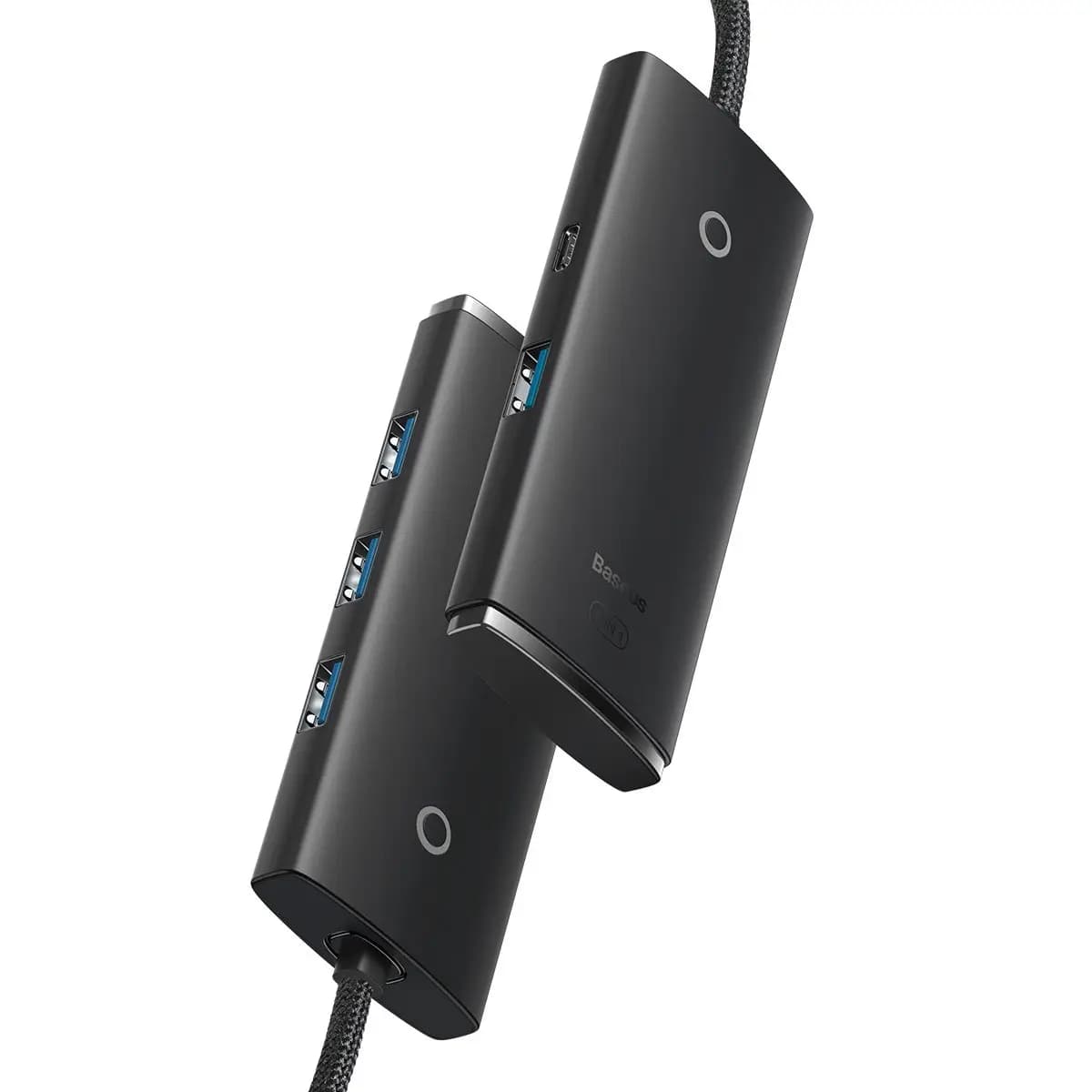 هاب 4 پورت USB 2.0 باسئوس مدل BS-OH094 اتصال با کابل USB — تصویر ۳