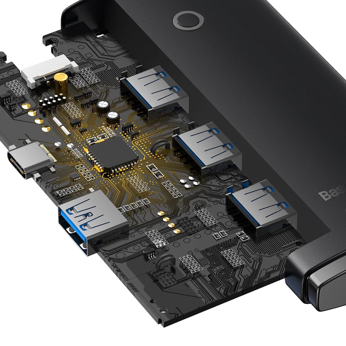 هاب 4 پورت USB 3.0 باسئوس مدل BS-OH013 اتصال با کابل USB — تصویر ۷
