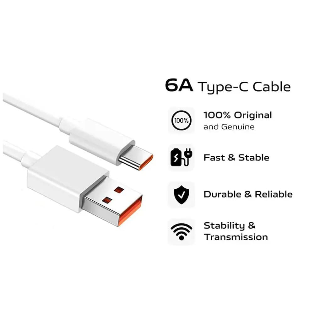 کابل شارژ سوپرفست 33 تا 120 وات اورجینال شیائومی 1 متری تایپ سی به USB — تصویر ۵