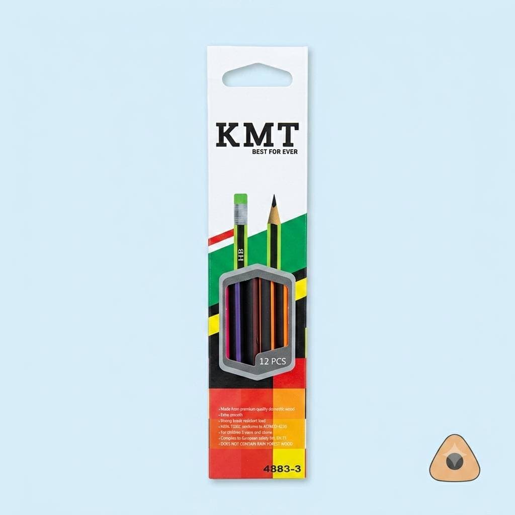 مداد مشکی kmt پاکن دار بسته 12 عددی
