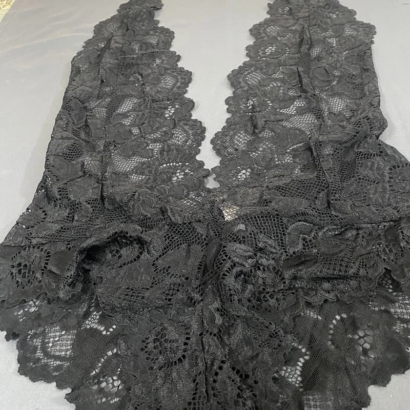 بادی فانتزی زنانه گیپور مشکی Shein مدل 52752 — تصویر ۶