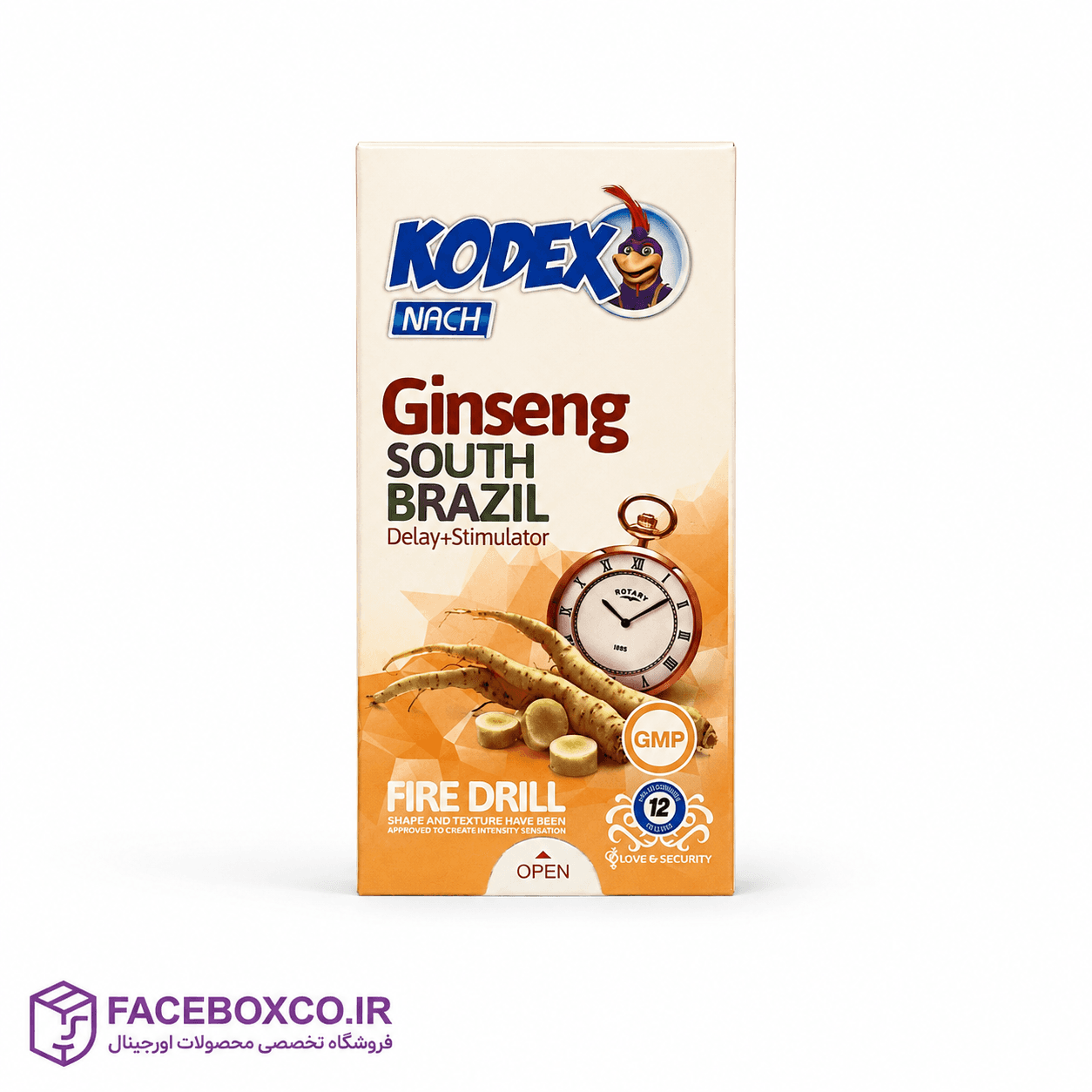 کاندوم تاخیری جینسینگ ناچ کدکس مدل Ginseng South Brazil بسته ۱۲ عددی
