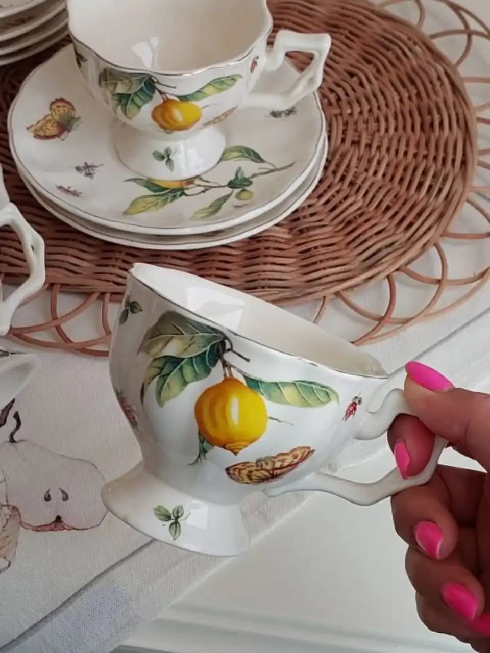 ست فنجان سرامیکی مدل لیمون وینتیج — تصویر ۶
