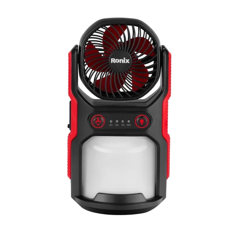 نور افکن و پنکه شارژی رونیکس دوکاره FanPro مدل RH-4210 — تصویر ۵