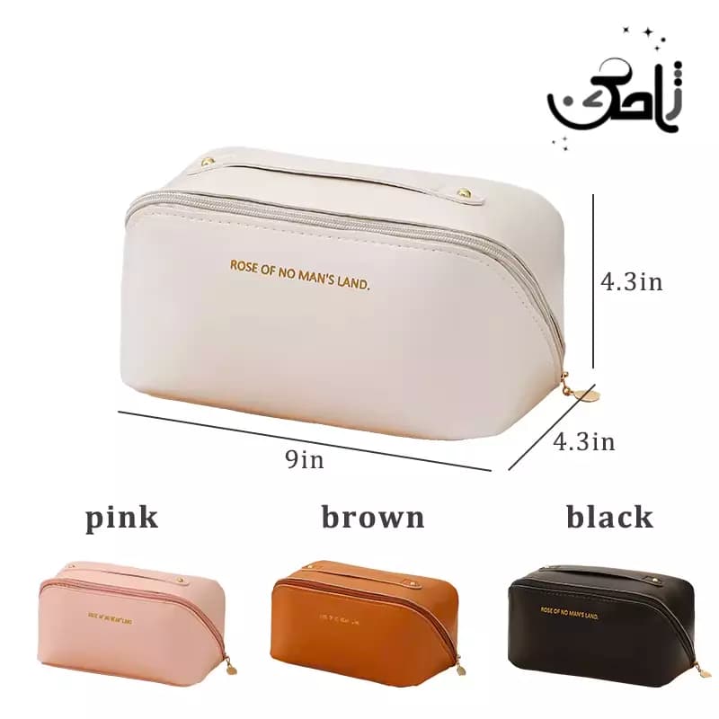کیف لوازم آرایشی چرم بزرگ با کیفیت عالی — تصویر ۳
