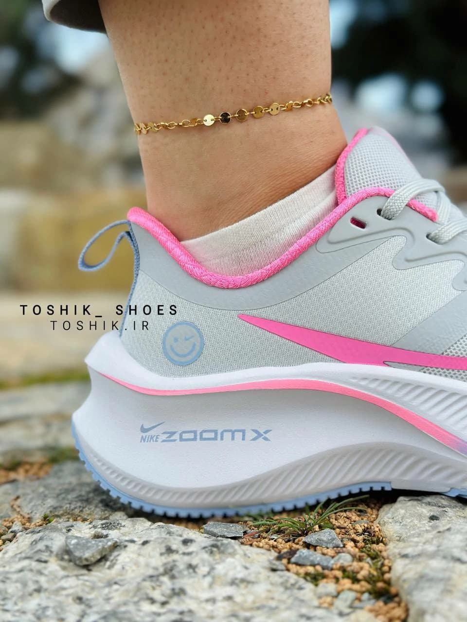 کفش نایک zoom x زوم ایکس لبخندی سفید صورتی — تصویر ۶
