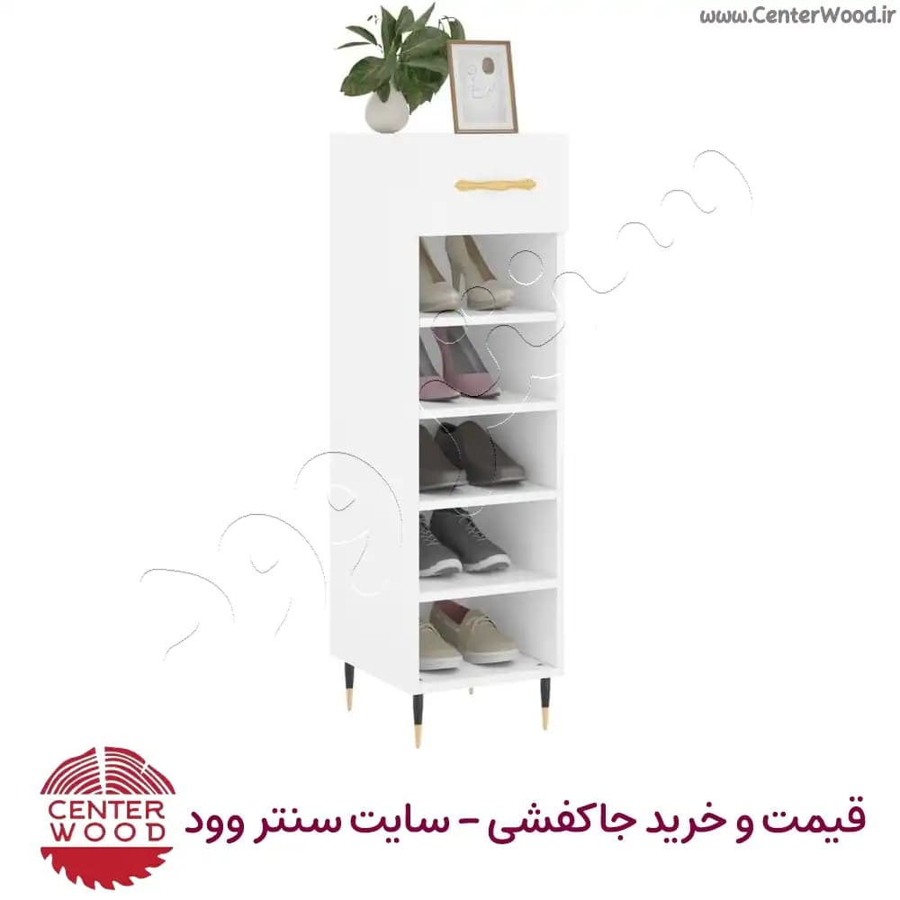 جاکفشی جدید باریک 5 طبقه با یک کشو کد 2219 — تصویر ۲