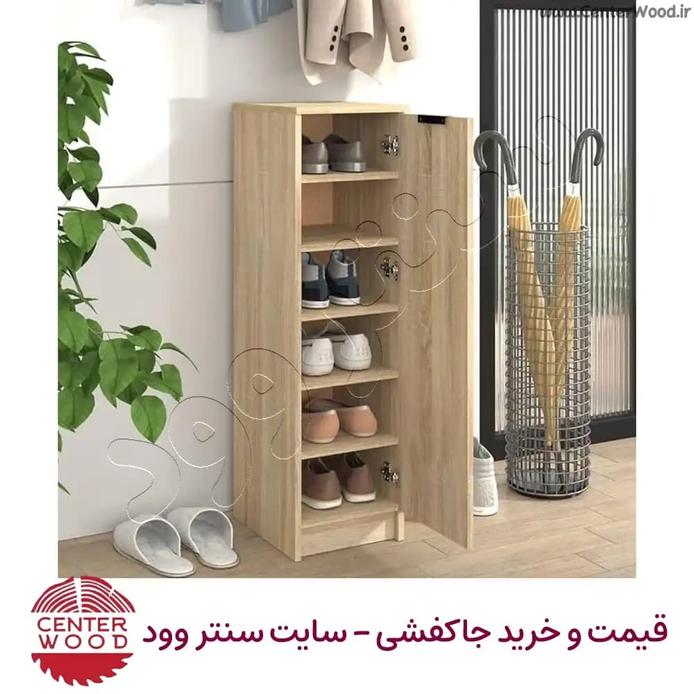 جاکفشی شش طبقه باریک درب کابینتی کد 2205 — تصویر ۲
