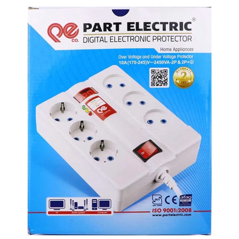 محافظ برق صوتی تصویری 6 خانه پارت الکتریک PE2060 با کابل 1٫8متری — تصویر ۹