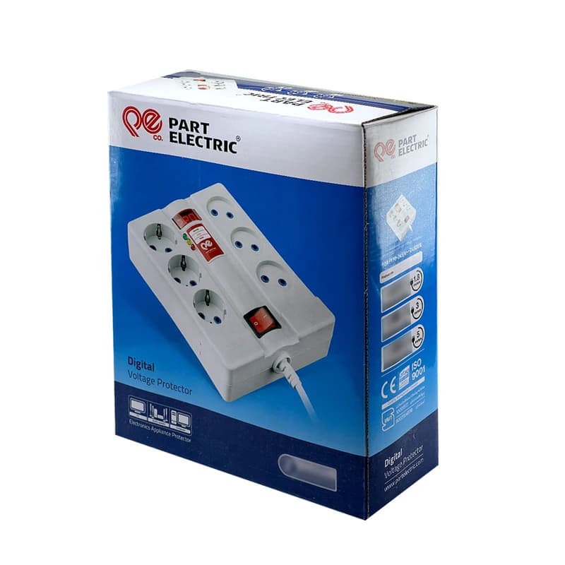 محافظ برق صوتی تصویری 6 خانه پارت الکتریک PE2060 با کابل 1٫8متری — تصویر ۳