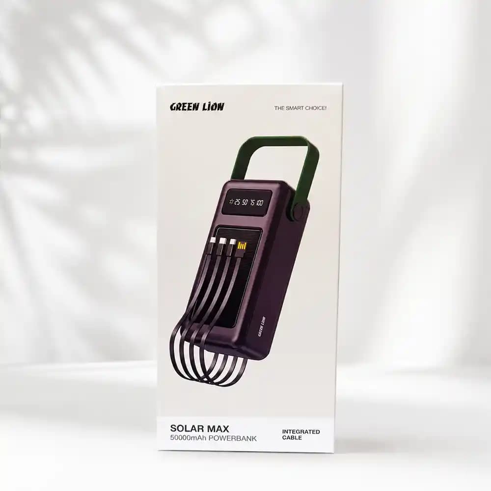 پاوربانک خورشیدی گرین لاین (Green Lion) مدل Solar Max GL-PB73 ظرفیت 50000mAh