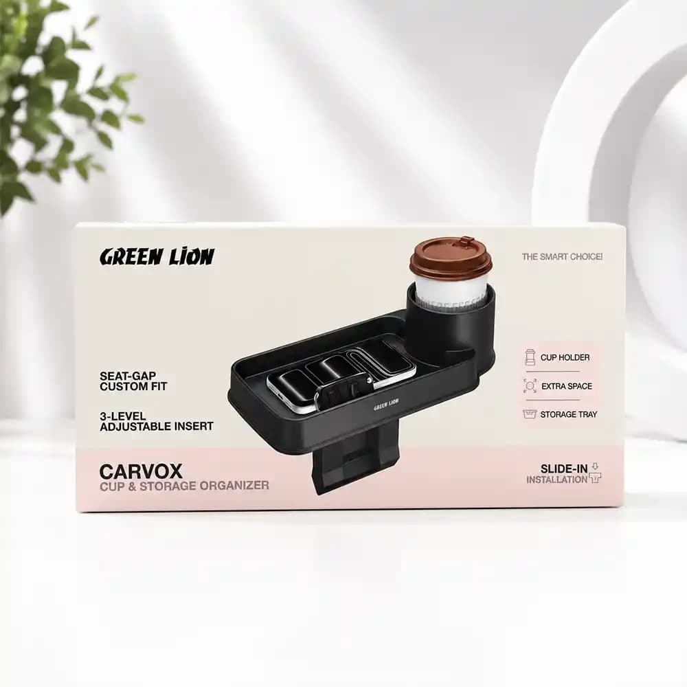 جا لیوانی و نظمدهنده خودرو گرین لاین (Green Lion) مدل Carvox Cup & Storage Organizer