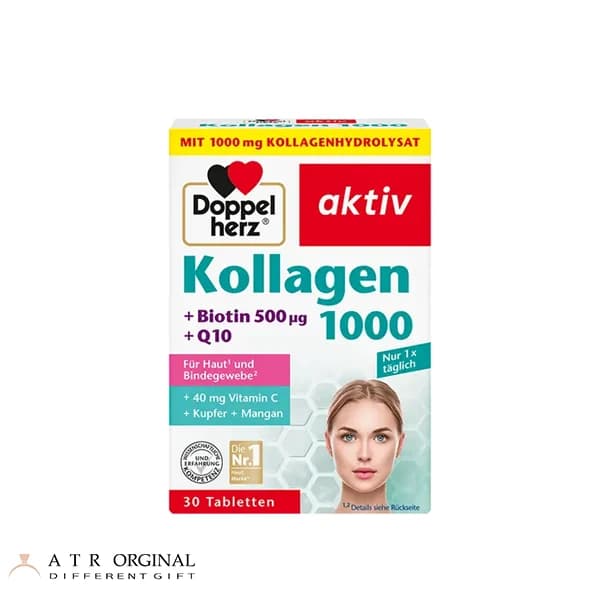 قرص کلاژن 1000 +Q10 اکتیو داپل هرز