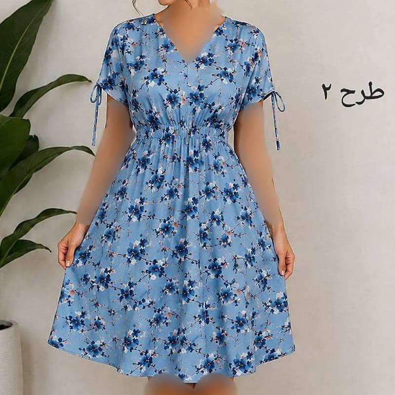 سارافن نخی گلدار کوتاه خارجی زنانه /کد29875 — تصویر ۲