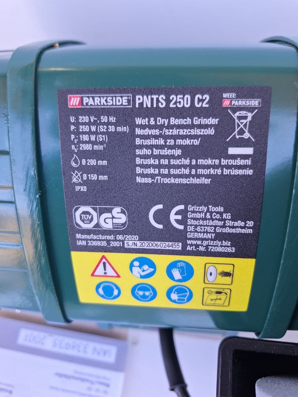 سنگ رومیزی پارکساید مدل PNTS 250 C2 — تصویر ۳