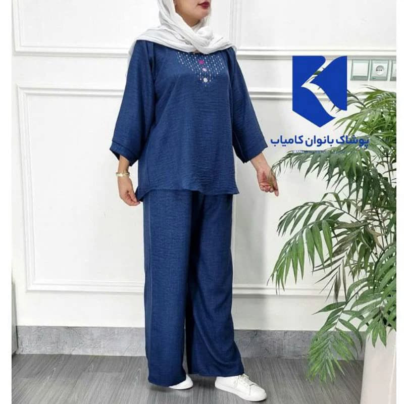 ست بیرونی بلوزشلوار صوفیاگلدوزی زنانه /کد29841(تخفیف ویژه) — تصویر ۶