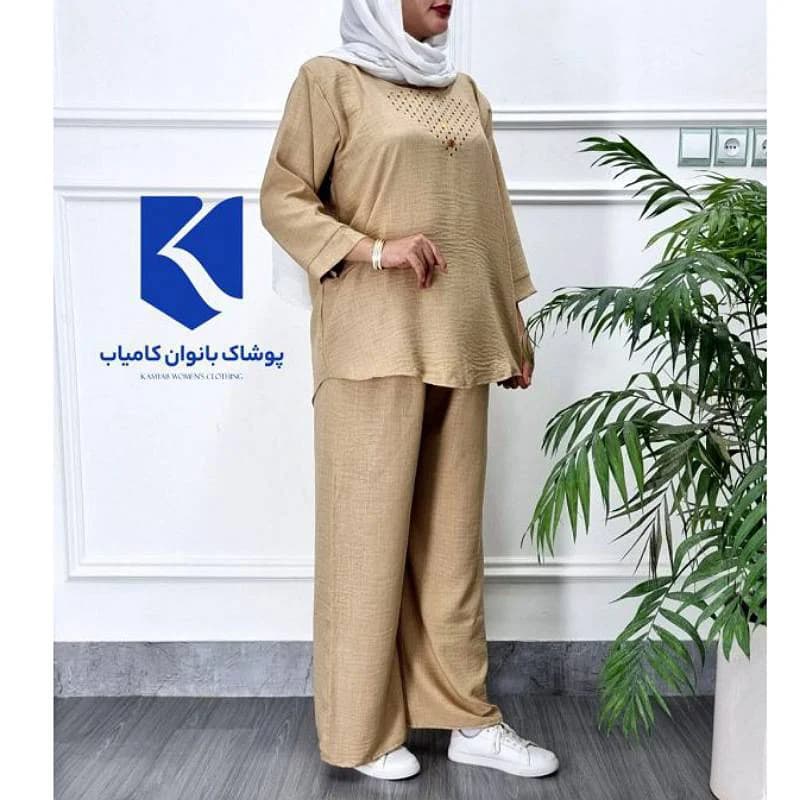 ست بیرونی بلوزشلوار صوفیاگلدوزی زنانه /کد29841(تخفیف ویژه) — تصویر ۵