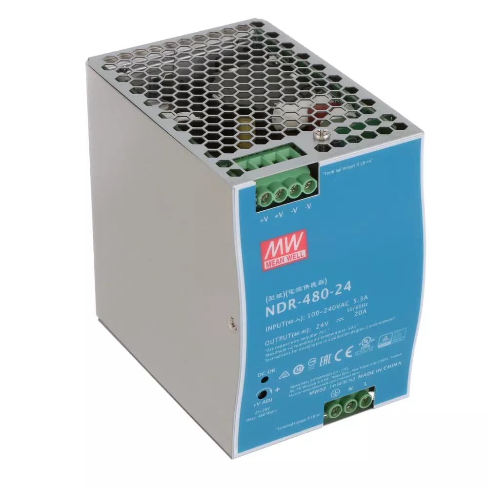 منبع تغذیه ریلی 24 ولت 20 آمپر NDR-480-24