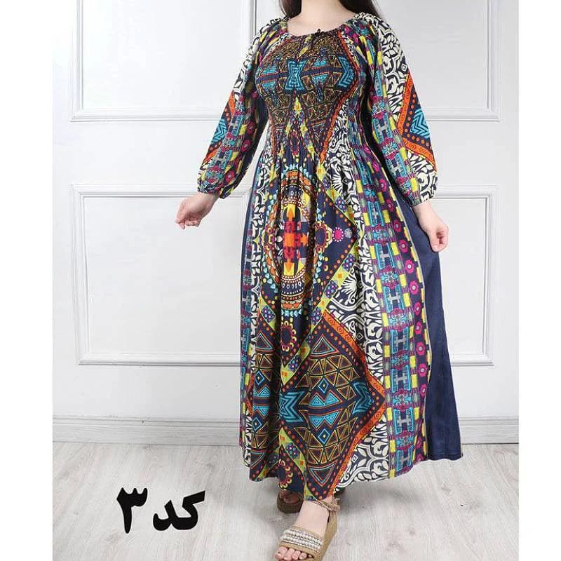 پیراهن ساحلی نخی وارداتی هندی طرح درسا/کد29807 — تصویر ۳
