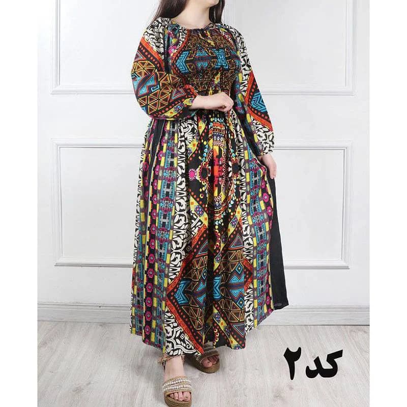 پیراهن ساحلی نخی وارداتی هندی طرح درسا/کد29807 — تصویر ۴