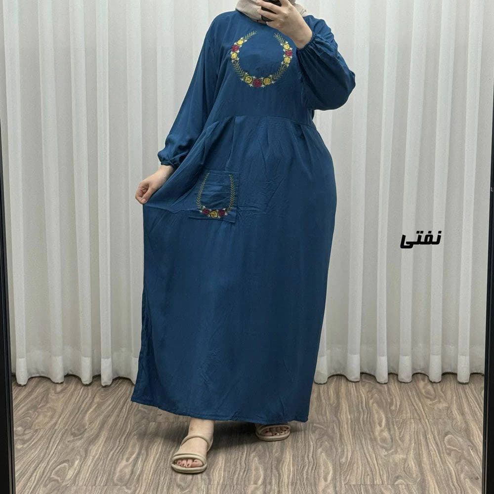 ساحلی ماکسی نخی گلدوزی شده زنانه طرح انار/کد29502 — تصویر ۸
