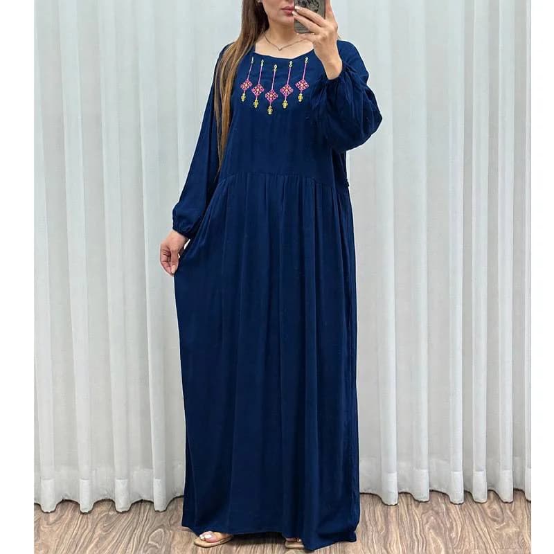 پیراهن ساحلی نخی باکیفیت گلدوزی شده زنانه/کد29280