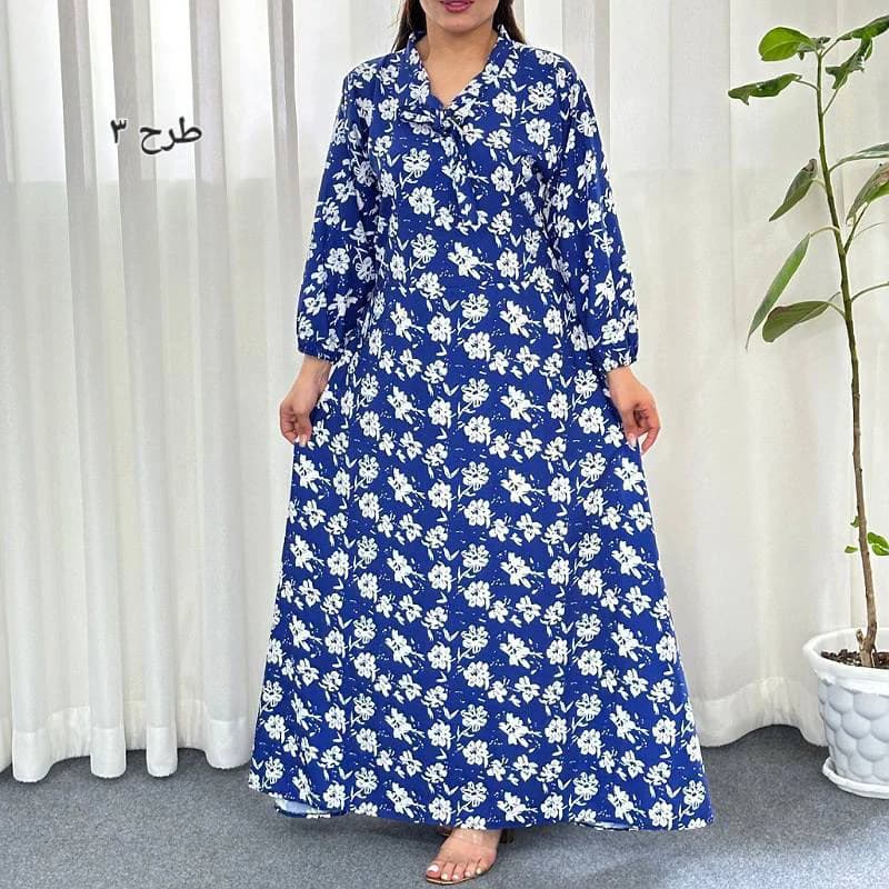 استایل شیک ومزونی باپیراهن ساحلی کرپ ترک طرح کلوووش/کد29258 (تخفیف ویژه عیدقربان) — تصویر ۴