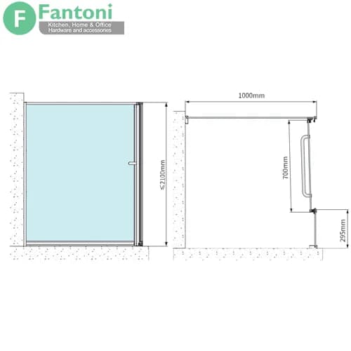 مکانیزم پروفیل کابین دوش مدل کشویی Corner Square فانتونی K903 و K904 — تصویر ۲